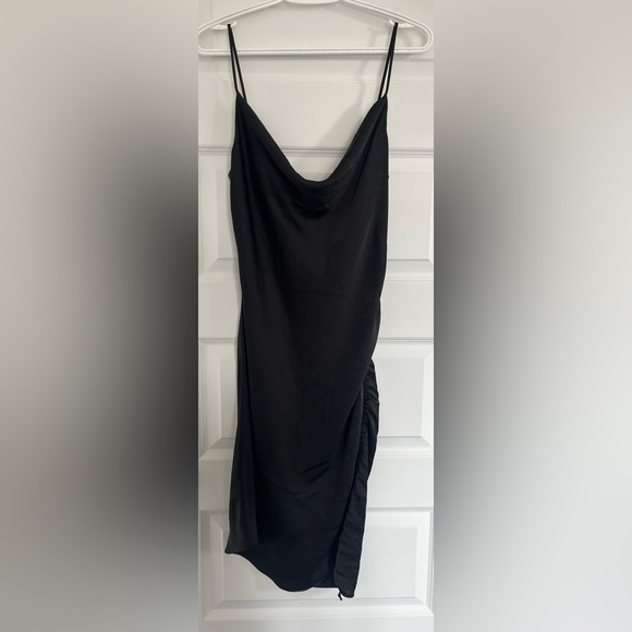 NWT WILFRED ARITZIA Sestina slip asymmetrical ruched dress wear two ways (Black) - Picture 7 of 13